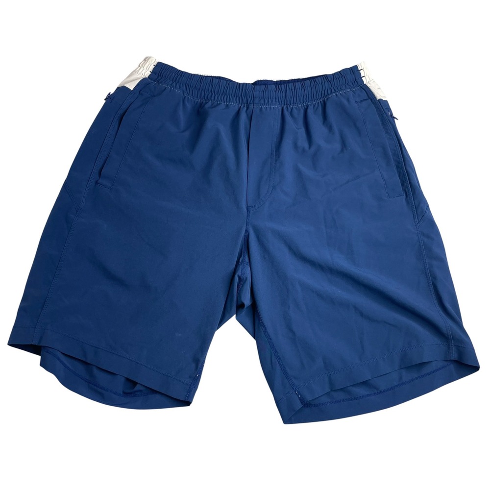 Birddogs Mens Lined Athletic Gym Shorts Blue White Size L 9 Inch Inseam